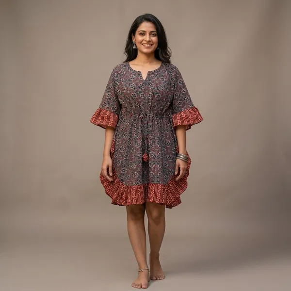 Grey_and_Red_Printed_Cotton_Fit_and_Flare_Dress_with_Bell_Sleeves