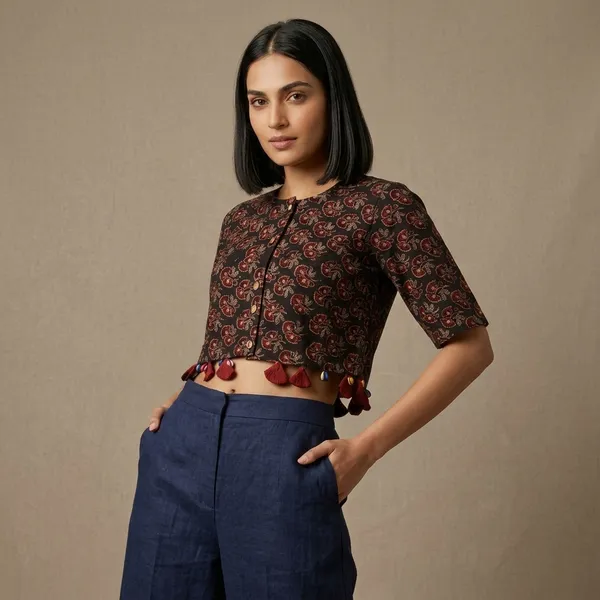 Brown_Printed_Crop_Top_with_Elbow_Sleeves_for_Women