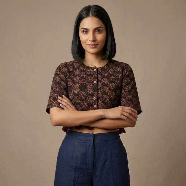 Brown_Printed_Crop_Top_with_Elbow_Sleeves_for_Women