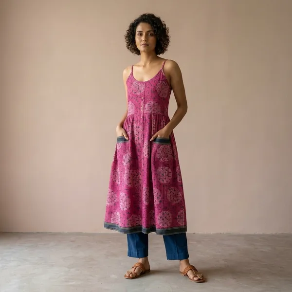 Pink_Printed_Sleeveless_Anarkali_Kurta_With_Pockets_For_Women