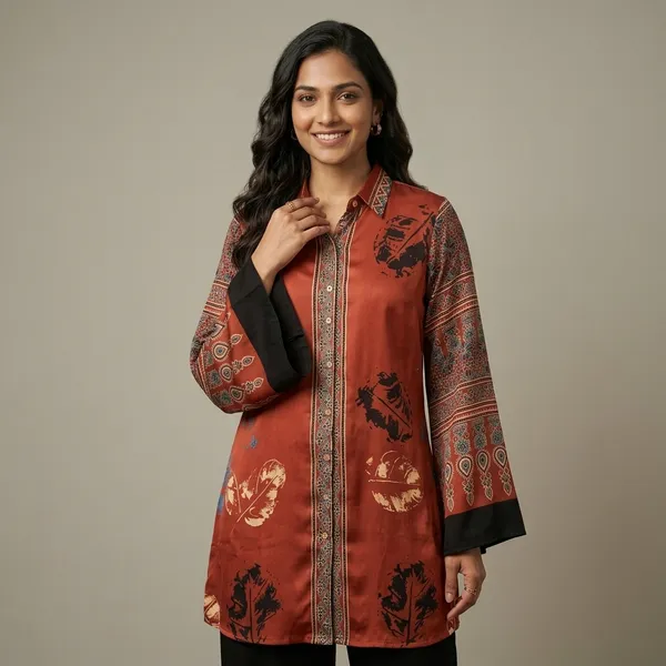 Rust_Orange_Printed_Ethnic_Tunic_with_Bell_Sleeves_for_Women