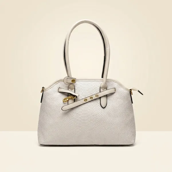 Beige_Snakeskin_Textured_Handbag