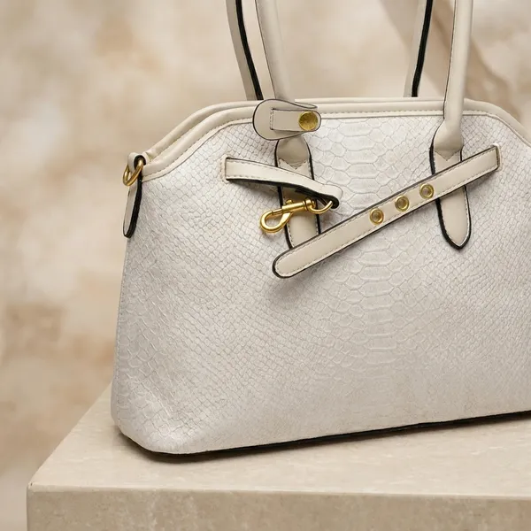 Beige_Snakeskin_Textured_Handbag
