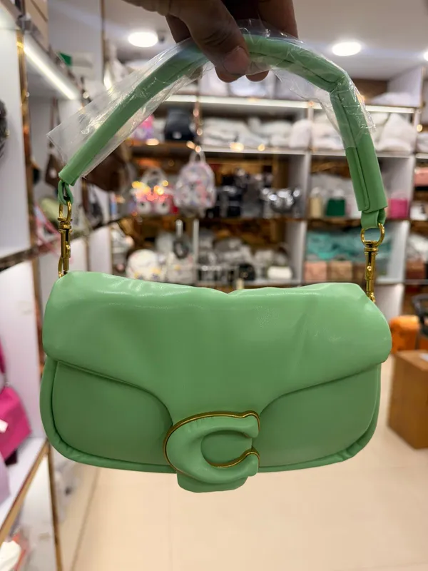 Mint_Green_Shoulder_Bag_With_Gold_Hardware