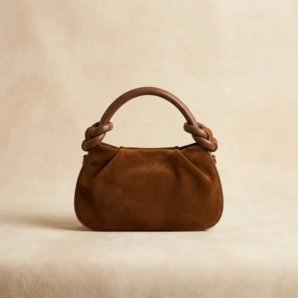 Olive_Suede_Mini_Handbag_With_Wooden_Handle