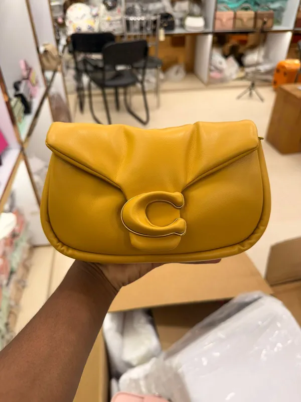 Yellow_C-Logo_Soft_Clutch_Bag