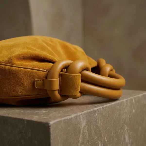 Mustard_Suede_Knotted_Handle_Handbag