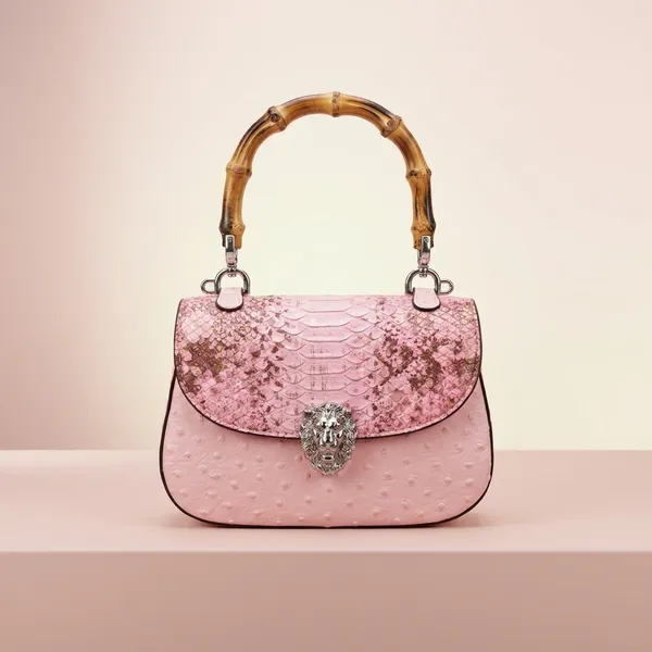 Pink_Python_Embossed_Owl_Clasp_Satchel_Bag