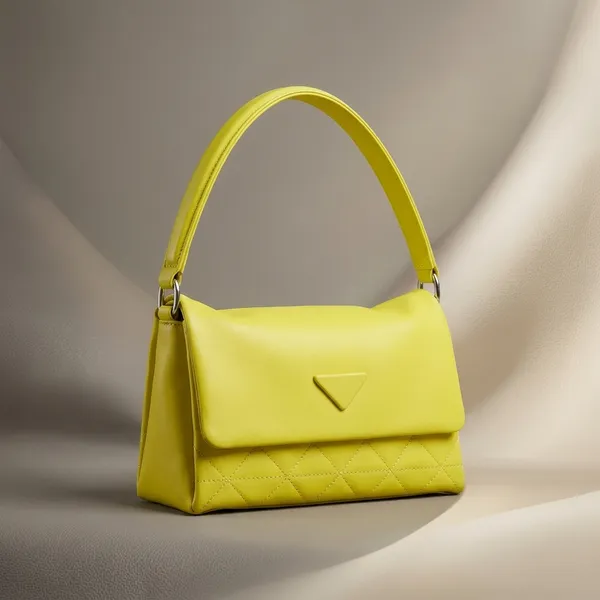 Yellow_Quilted_Shoulder_Bag_With_Green_Straps