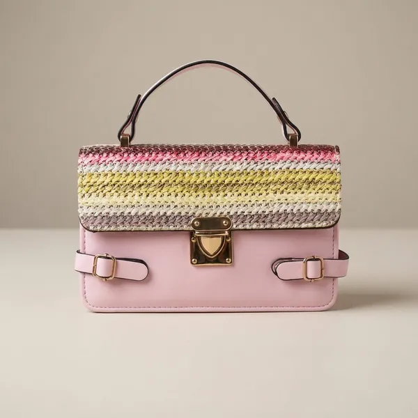 Pink_Beige_Dual-Tone_Satchel_Bag