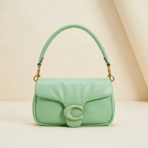Mint_Green_Shoulder_Bag_With_Gold_Hardware