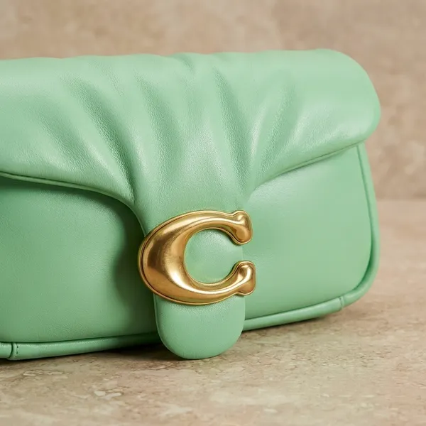 Mint_Green_Shoulder_Bag_With_Gold_Hardware