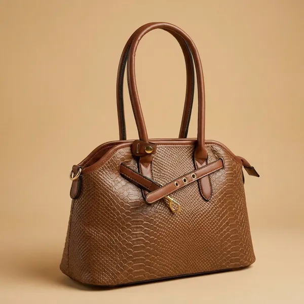Premium_Brown_Textured_Handbag_With_Strap