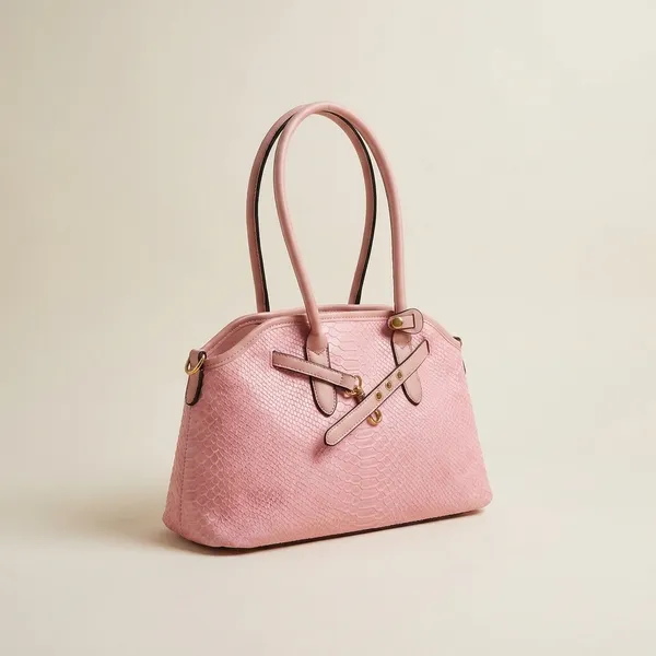Pink_Textured_Gold_Hardware_Handbag