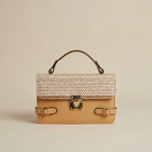 Beige_Tan_Woven_Satchel_Bag