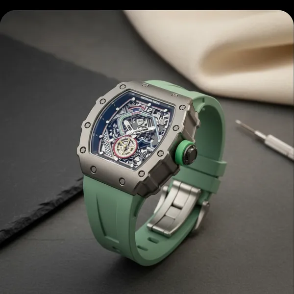 Premium_Luxury_Sports_Watch_With_Transparent_Skeleton_Dial_And_Mint_Green_Rubber_Strap