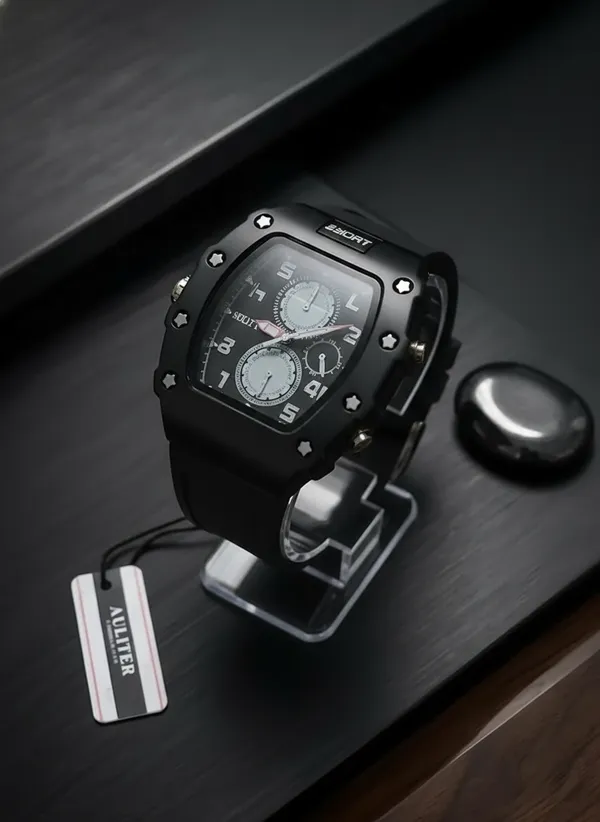 Megir_Men'S_Sporty_Black_Digital-Analog_Wristwatch_With_Silicone_Strap