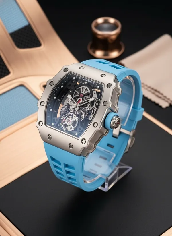 Premium_Skeleton_Dial_Sports_Watch_With_Blue_Rubber_Strap