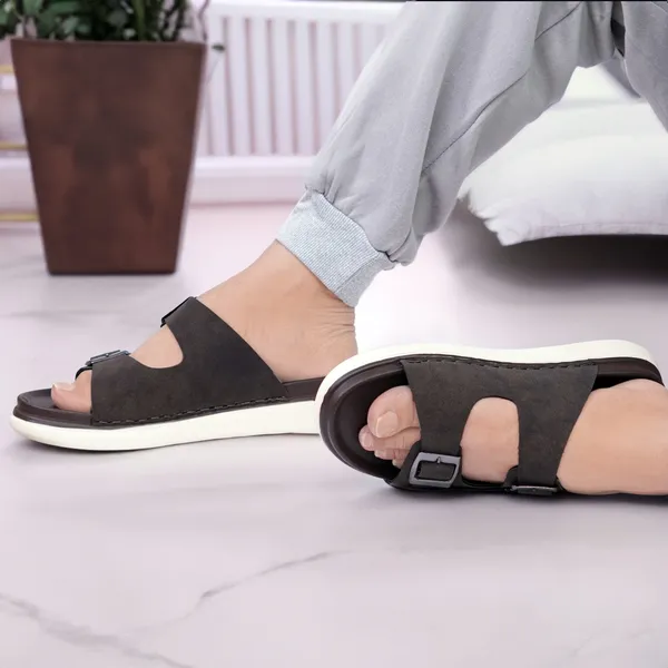 Mens_Comfortable_Dual_Buckle_Slide_Sandals_With_Acupressure_Sole_Black