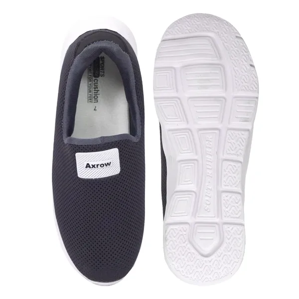 Axrow_Unisex_Black_Mesh_Slip_On_Walking_Shoes