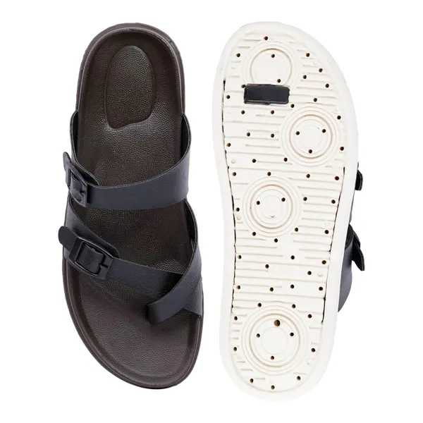 Mens_Black_Leather_Sandals_With_Double_Buckle_Straps_And_White_Sole