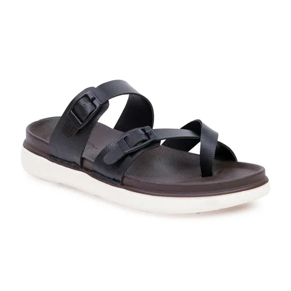 Mens_Black_Leather_Sandals_With_Double_Buckle_Straps_And_White_Sole