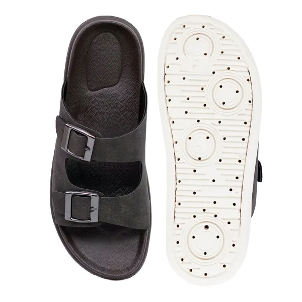 Mens_Comfortable_Dual_Buckle_Slide_Sandals_With_Acupressure_Sole_Black