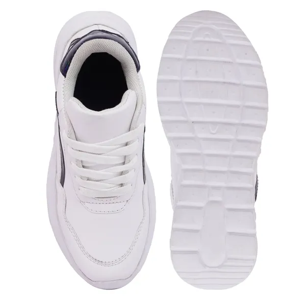 White_Casual_Sports_Shoes_With_Black_Accents_For_Kids