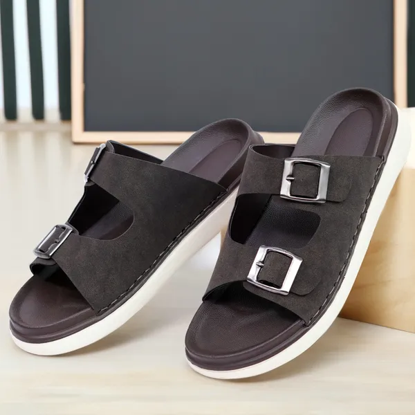 Mens_Comfortable_Dual_Buckle_Slide_Sandals_With_Acupressure_Sole_Black