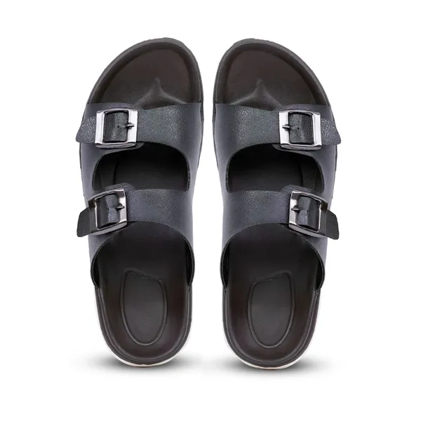 Mens_Dual_Buckle_Slide_Sandals_With_Platform_Sole_Black