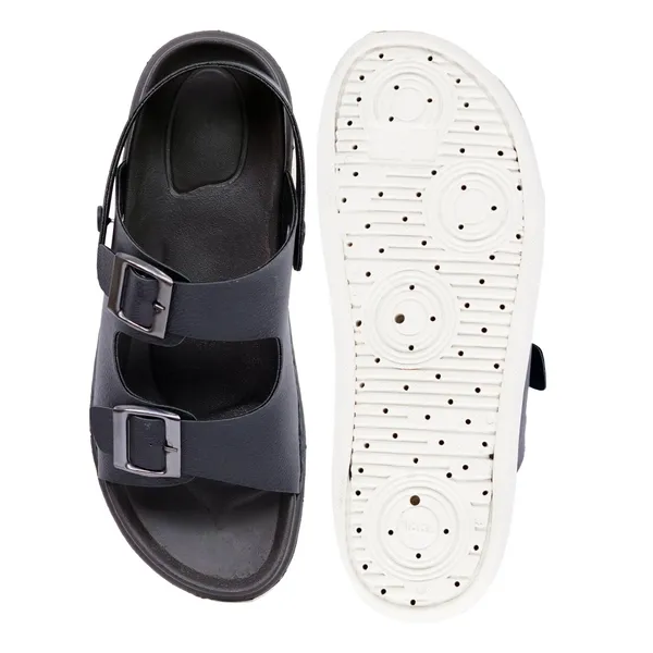 Mens_Black_Dual_Strap_Casual_Sandals_With_White_Sole