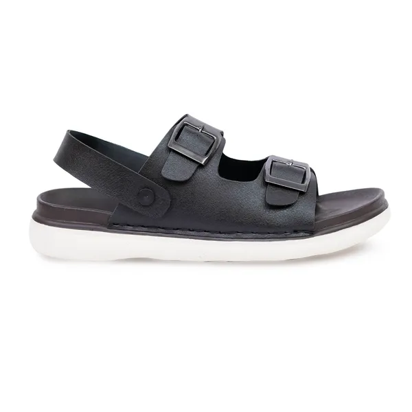 Mens_Black_Dual_Strap_Casual_Sandals_With_White_Sole