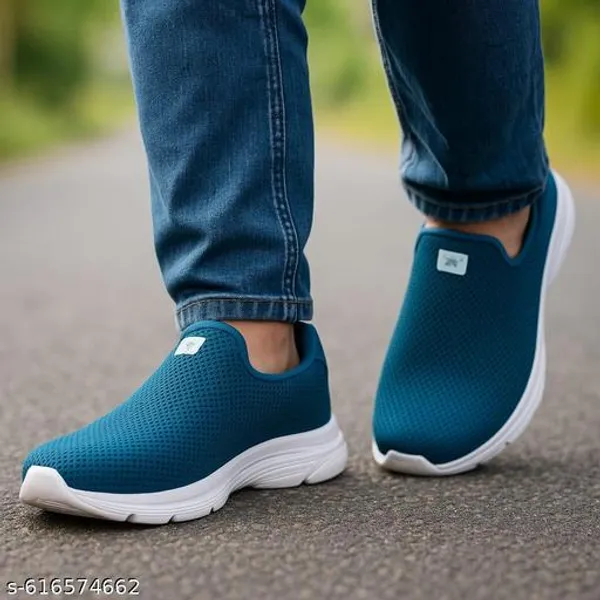 Mens_Blue_Slip_On_Mesh_Comfort_Walking_Shoes_Lightweight_Breathable_Everyday_Ready