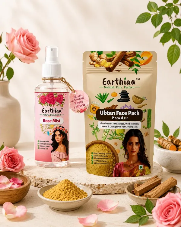 Earthiaa_Rose_Mist_100_Ml_And_Earthiaa_Ubtan_Face_Pack_Powder_100_Gms