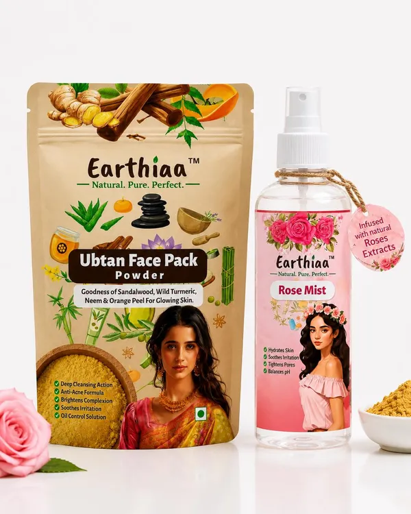 Earthiaa_Rose_Mist_100_Ml_And_Earthiaa_Ubtan_Face_Pack_Powder_100_Gms