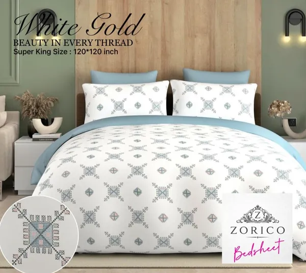 Zorico_Super_King_Size_Bedsheet_10_Ft_x_10_Ft