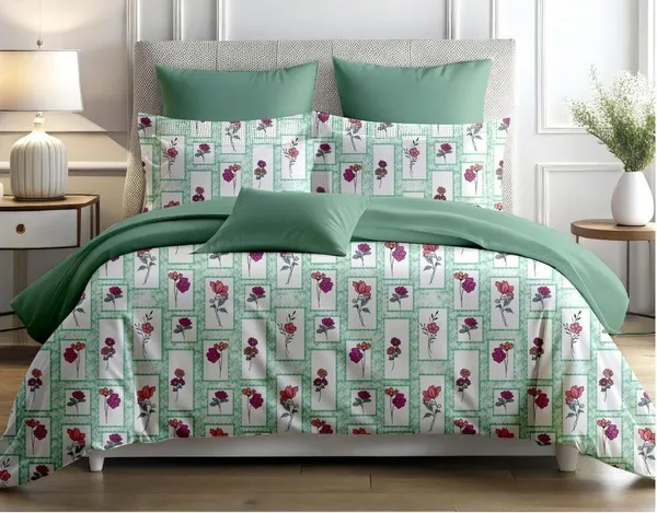 Zorico_Super_Soft_Grey_Geometric_Hexagon_Pattern_Double_Bed_Bed_Sheet_With_2_Pillow_Covers