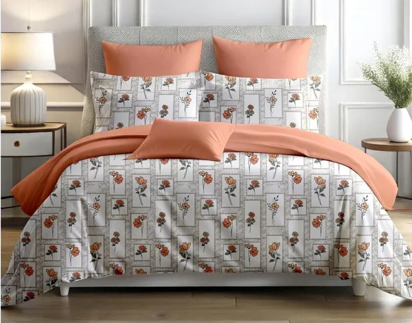 Zorico_Super_Soft_Floral_Print_Bed_Sheet_Set_With_Pillow_Covers_Grey_And_White