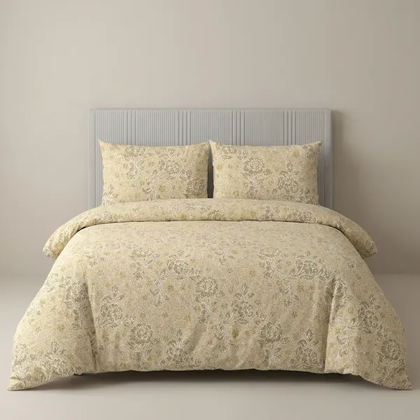 Zorico_Soft_Floral_Printed_Double_Bed_Sheet_With_2_Pillow_Covers_Beige_And_Gold