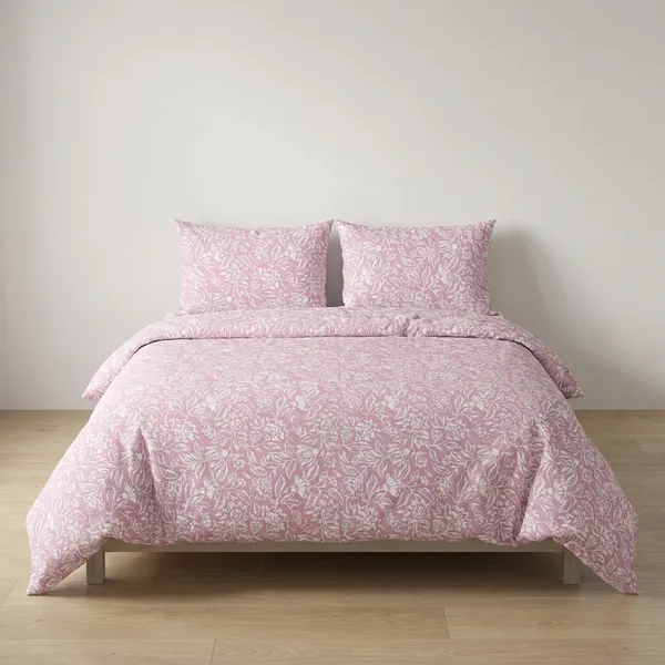 Zorico_Soft_Pink_Floral_Print_Double_Bed_Sheet_With_2_Pillow_Covers