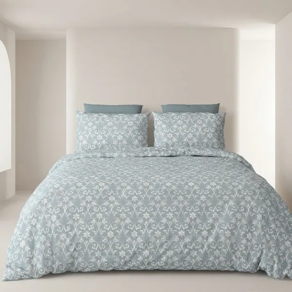 Zorico_Soft_Grey_And_White_Floral_Printed_Double_Bed_Sheet_With_2_Pillow_Covers