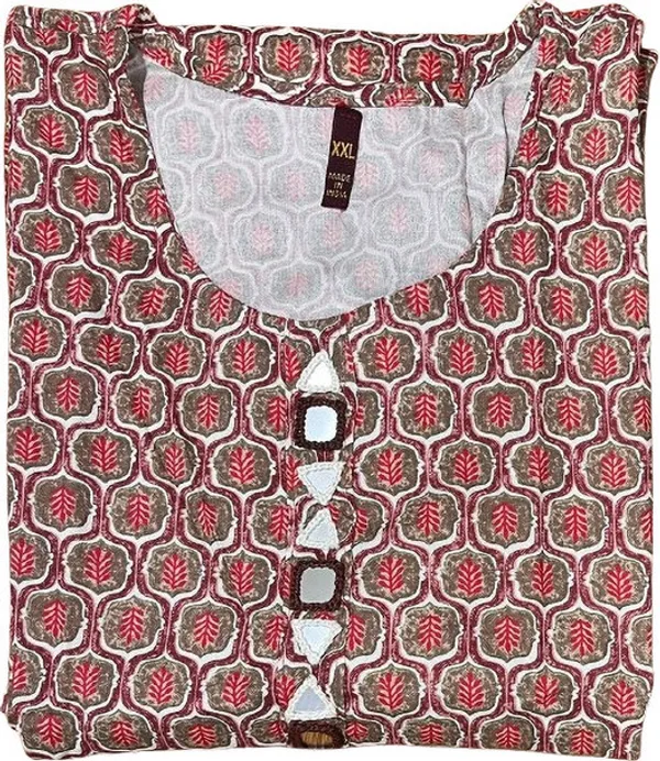 Pink_And_White_Cotton_Blend_Kurti_For_Women