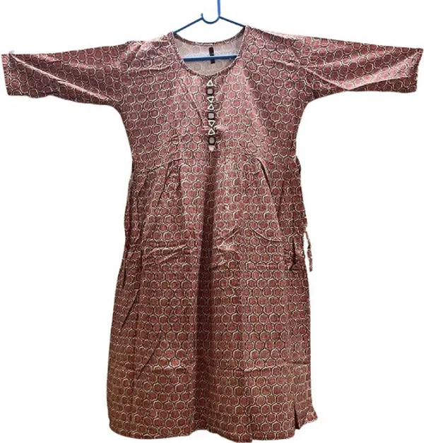 Pink_And_White_Cotton_Blend_Kurti_For_Women