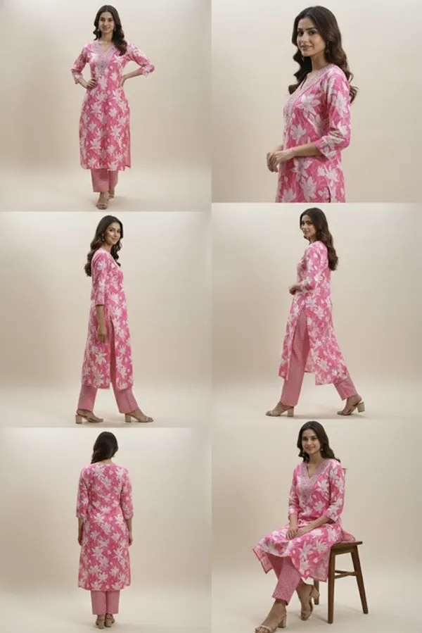Pink_And_White_Cotton_Blend_Kurta_For_Women
