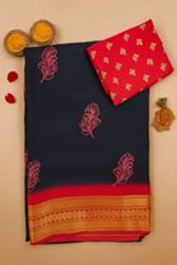 Blue_Jute_Silk_Embroidered_Floral_Print_Saree_For_Women