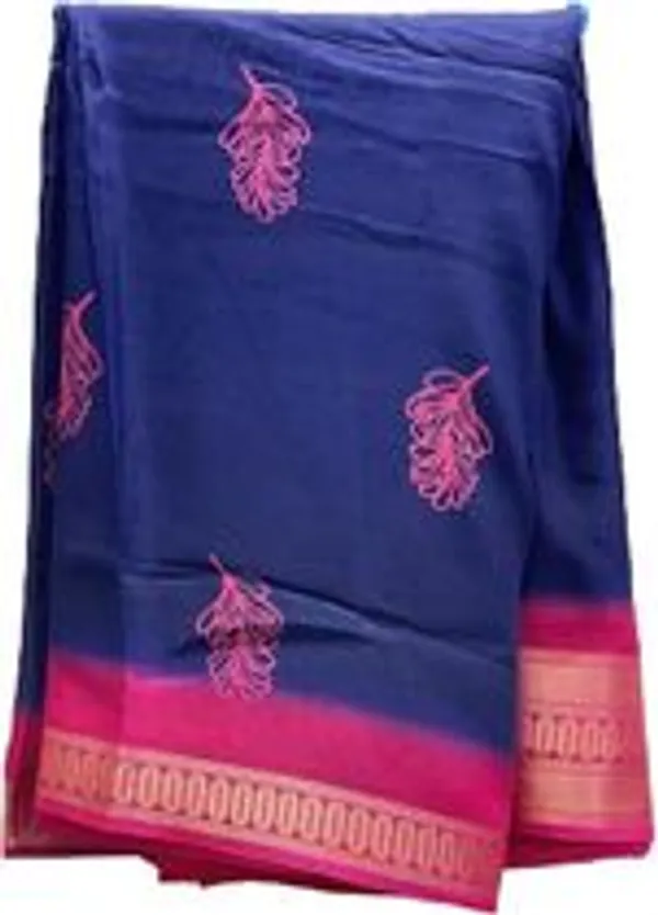 Blue_Jute_Silk_Embroidered_Floral_Print_Saree_For_Women