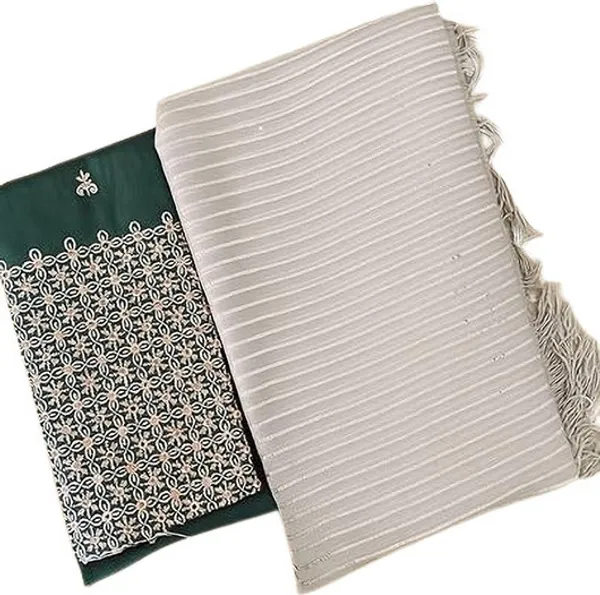 White_And_Green_Georgette_Saree_For_Women