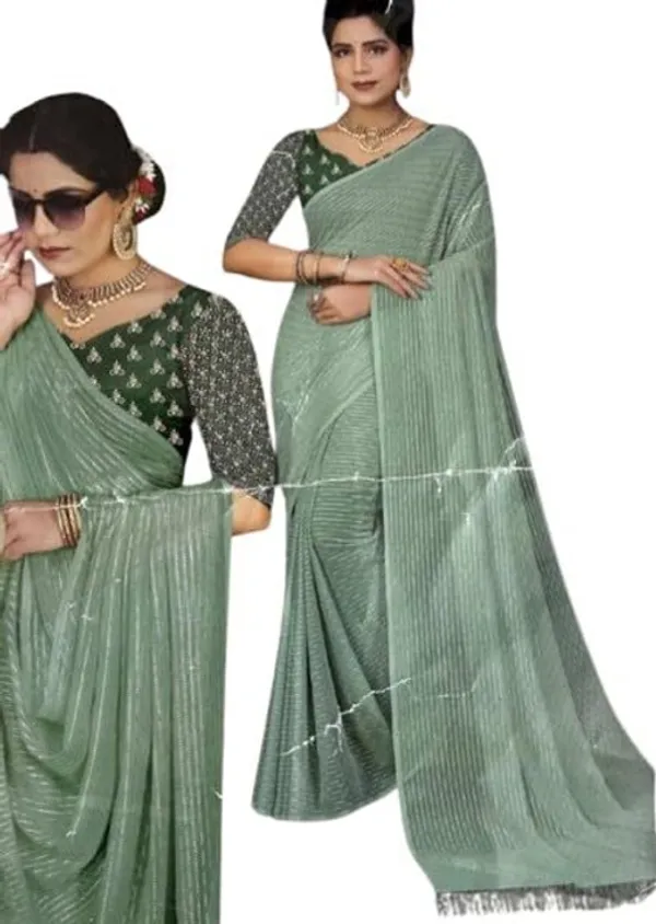 White_And_Green_Georgette_Saree_For_Women