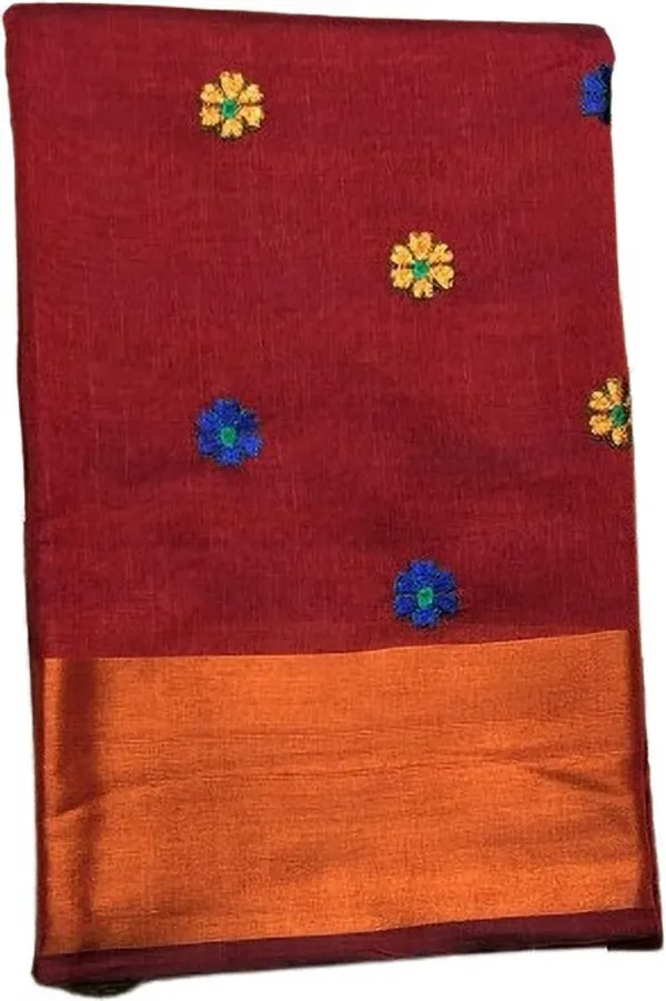 Red_Jutesilk_Jute_Silk_Embroidered_Floral_Print_Saree_For_Women