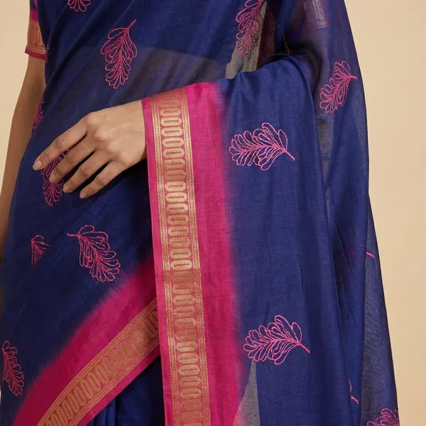 Blue_Jute_Silk_Embroidered_Floral_Print_Saree_For_Women